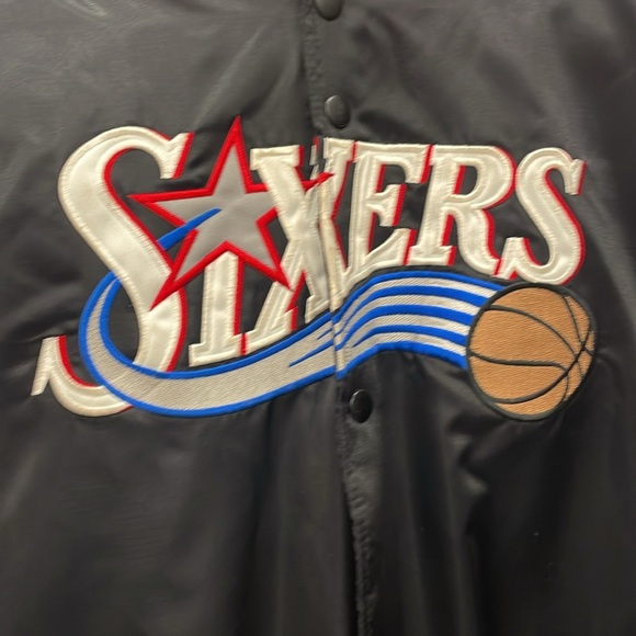 Y2K 2000s NBA Fusion Reebok Philadelphia 76ers Bomber Jacket - Picture 4 of 14